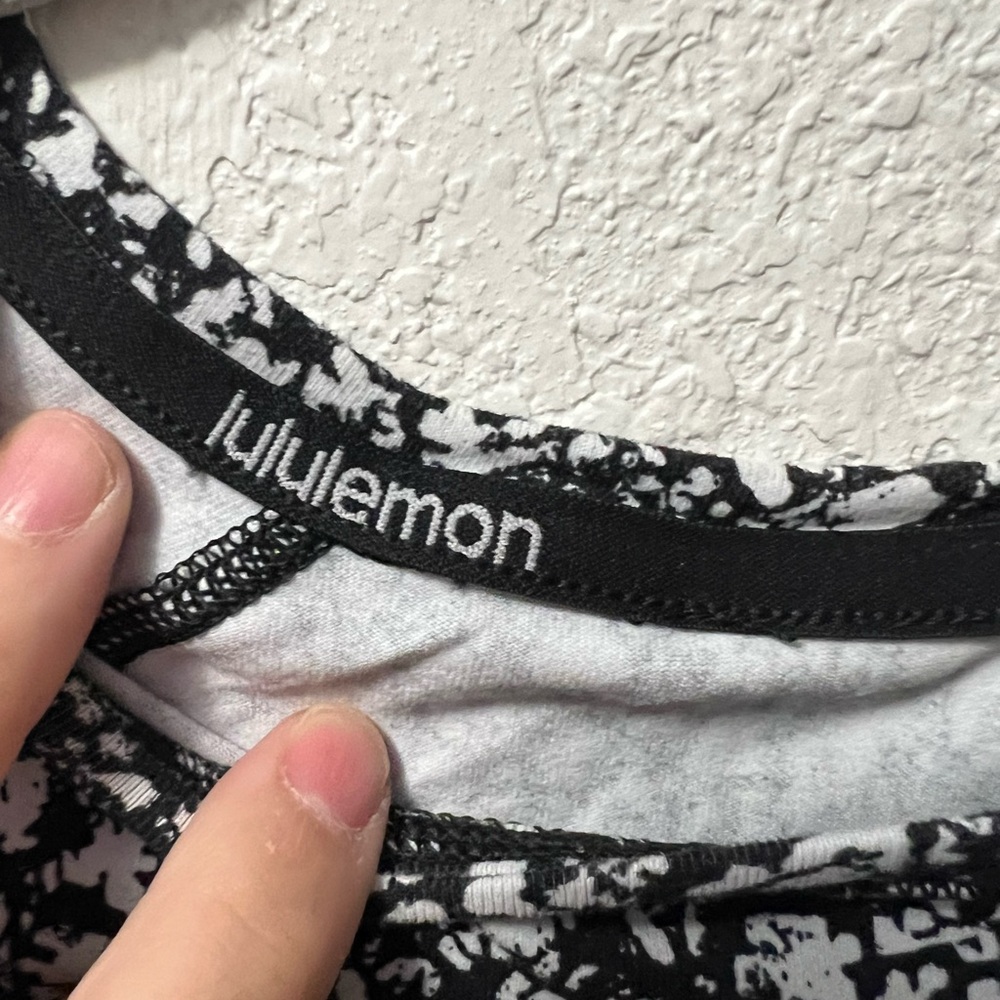 Lululemon Rulu Run Long Sleeve Shirt Venture Floral Alpine White Black - Picture 6 of 11